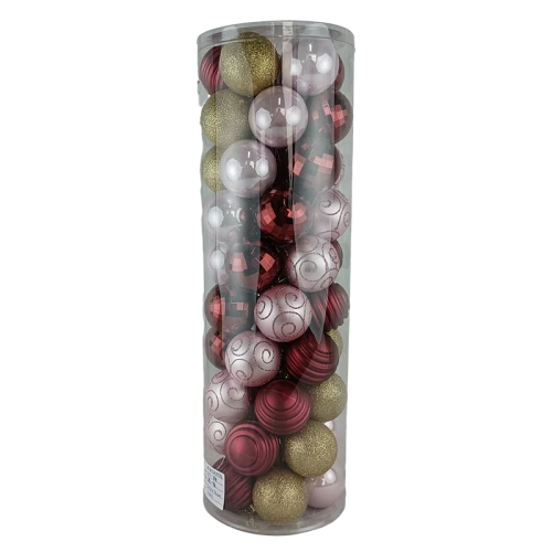 China Senmasine 50pcs christmas ball set for xmas tree hanging decoration shatterproof gold red pink ornaments 60mm manufacturer