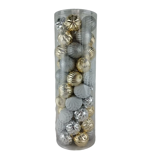 Senmasine 50 Stück Weihnachtsdekoration, Kugelornament, 60 mm, Kunststoffkugeln, Sets, Weihnachtsfeiertage, Partygeschenke