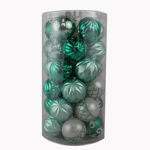 Senmasine 30 Stück Weihnachtskugeln, bruchsicher, 60 mm, grüne Kugeln, hängende Ornamente, Weihnachtsartikel, Geschenke, Dekoration