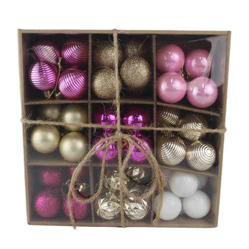 Senmasine 54 Stück Weihnachtskugeln Kombination verschiedene Kugeln Sets Urlaub Weihnachten hängende Ornamente Geschenke