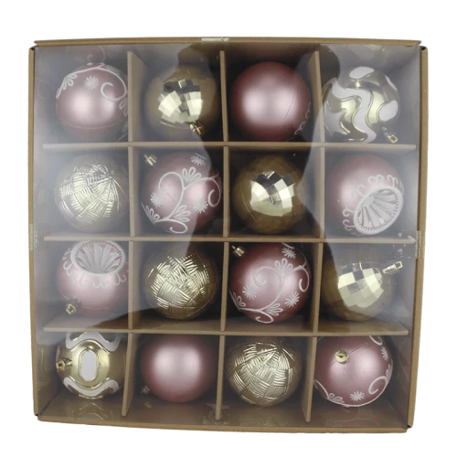 Senmasine palline di plastica ornamenti natalizi 16 pezzi palline di oro rosa set regali di decorazione per feste di festa