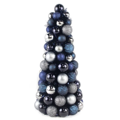 China Senmasine baubles conetree with tinsel Christmas holiday festival home decoration ball cone tree gifts manufacturer