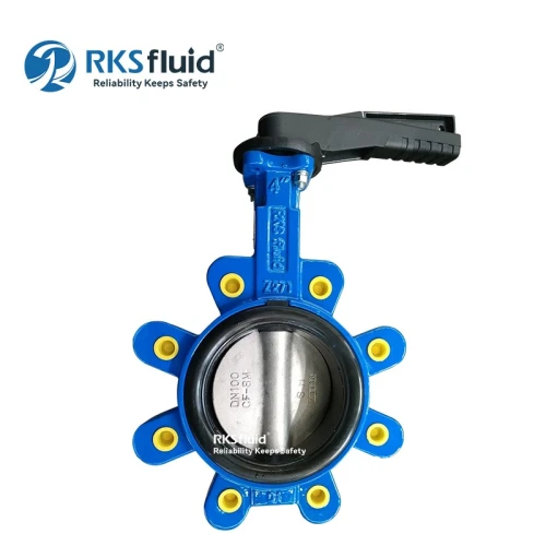 China RKSfluid Resilient Seat Flange Ductile Iron Wafer/Lug butterfly valve DN32-DN2400 manufacturer