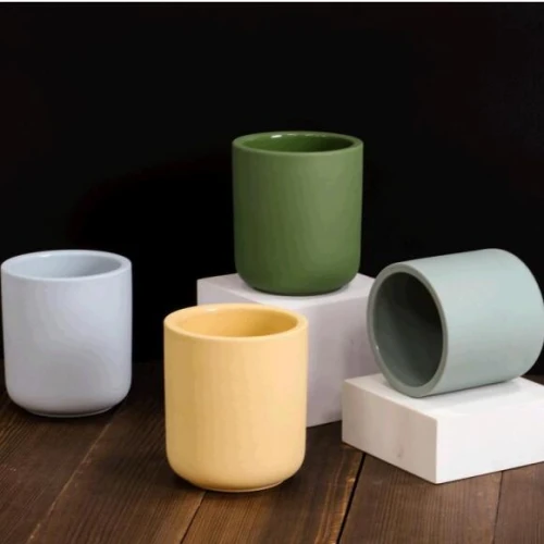 Supplier 10oz colored ceramic candle jar with round bottom okcandle.com