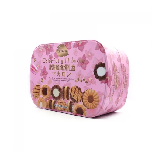 Double layer cookie gift tin box