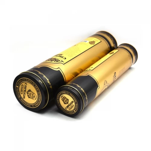 Cylinder Tall Round Tin Can Wine Bottle Storage Container Wine Tin Box