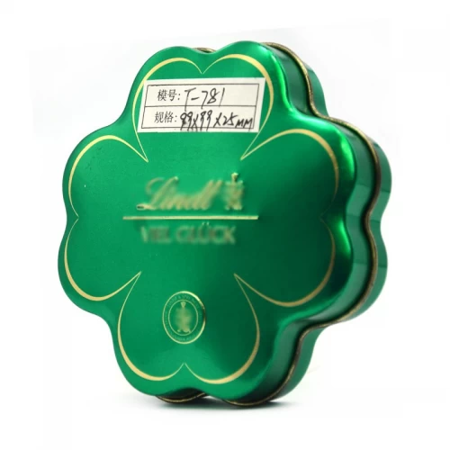 Latas de metal para doces de chocolates em formato de flor pequena