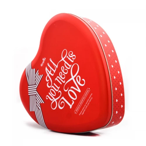 Custom Heart Shape Chocolate Gift Tin Box