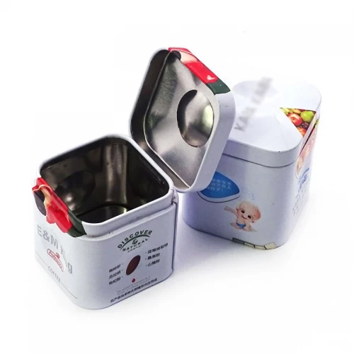 Small Chocolate Cake Biscuit Square Rectangle Shape High Quality Candy Tin Box