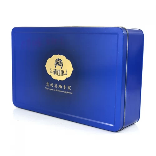 Custom Wholesale Rectangle Tin Container Food-Grade Cookie Tin Box