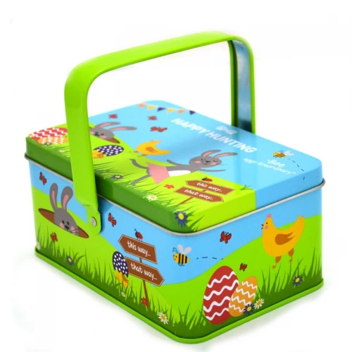 Custom Rectangle Tin Box With Handle