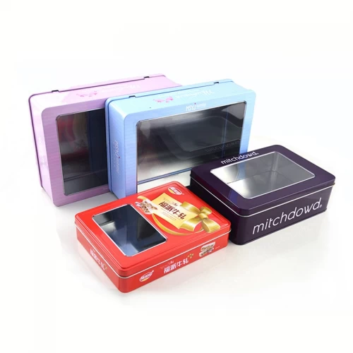 Factory custom printed window tin box container
