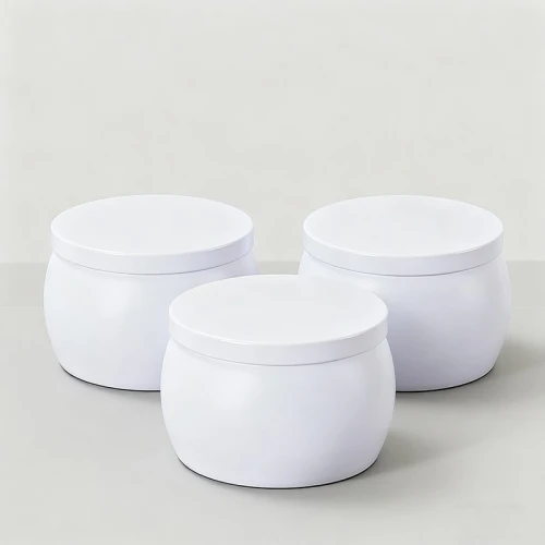 Factory Customized White Candle Tin Box Container