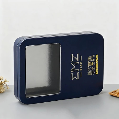 Custom Printed Rectangular Window Tin Box Packaging