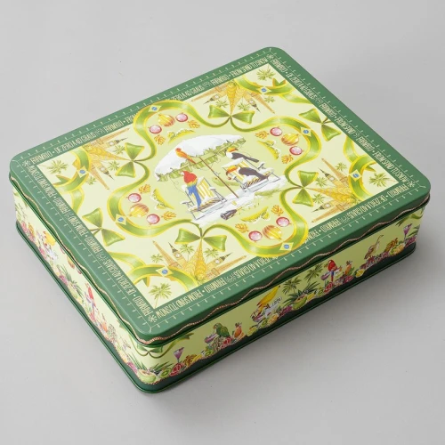 관례에 의하여 인쇄되는 직사각형 금속 주석 포장