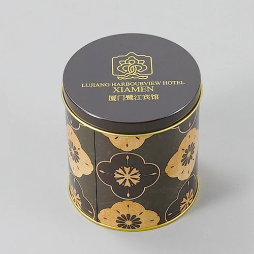 Custom printed round metal tin box packaging