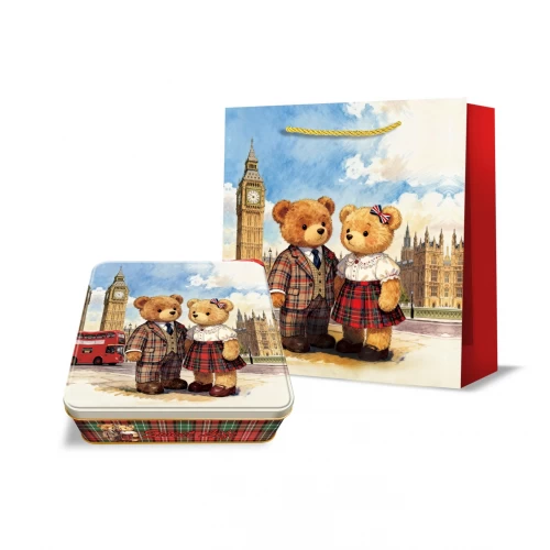 Wholesale Square Cookie Tin Packaging Containers