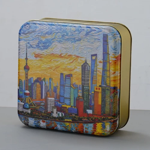 Custom Printed Square Tin Box Metal Packaging