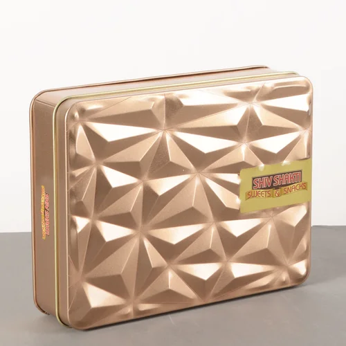 Boîte en fer blanc rectangulaire en relief imprimée sur mesure