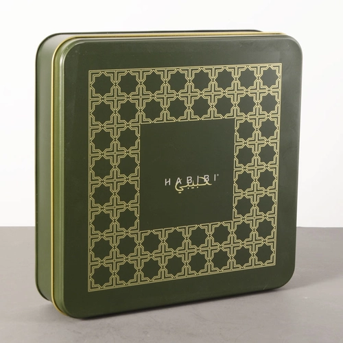 Custom printed square gift tin box packaging