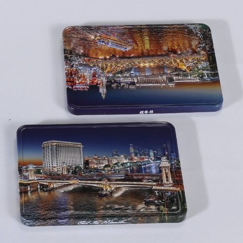 Rectangular refrigerator magnets made of tinplate