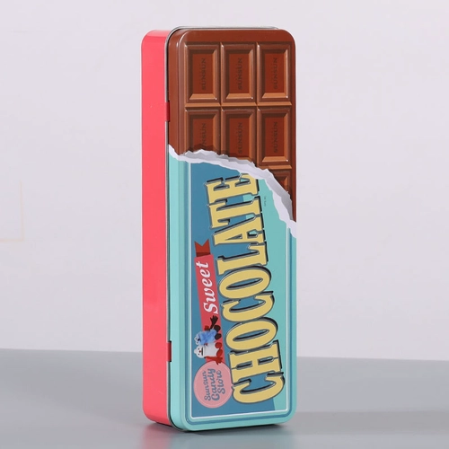 Объемные прямоугольные жестяные коробки с откидной крышкой