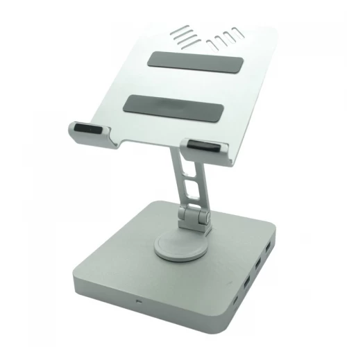 10-in-1 Rotatable Aluminum Tablet Stand with USB 3.0, HDMI, Gigabit Ethernet, PD | HUB Docking Station Manufacturer