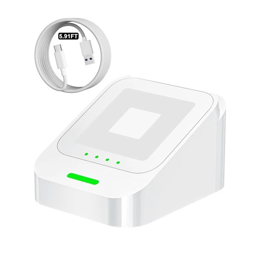 Square Reader는 분리 가능한 USB-C 포트를 갖춘 2 세대 Square Reader Base & POS 시스템을 나타냅니다.