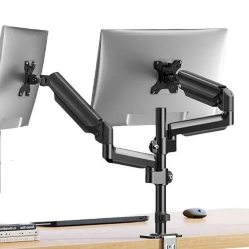 Dual Gas Spring Monitor Arm | Heavy-Duty Adjustable Desk Mount for 17–32 inch Displays | OEM/ODM Manufacturer