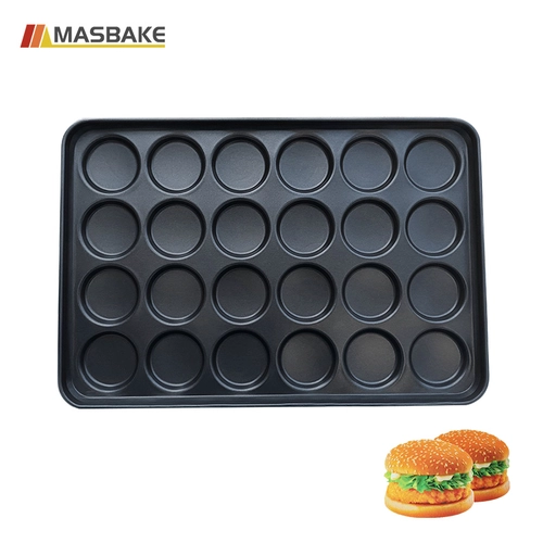 24-Cavity 4 Inch Big Mac Deep Drawn Hamburger Bun Pan