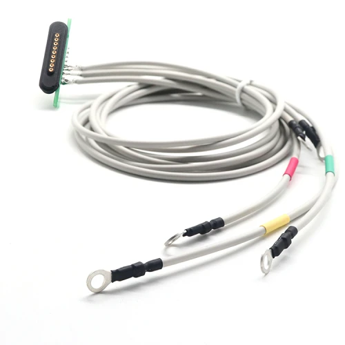 Customized ECG 5 leads 2.0mm Round Ring to 9pin spring loaded cable ...