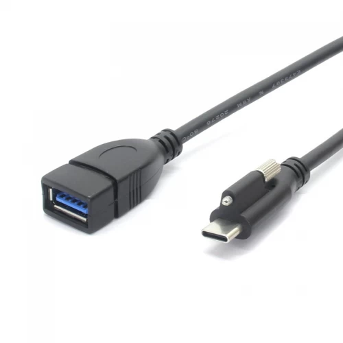 중국 나사 장착 잠금 USB C-USB A 암 어댑터 USB C OTG 케이블, 유형 C-USB A 암 커넥터 MacBook Pro Air와 호환 가능 제조업체