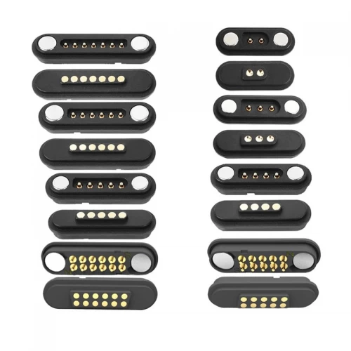 China 2p 3p 4p 5p 6p 7p 8p 9p 10p 12Pin Magnetischer Pogo -Pin -Stecker 2A Pogo -Pin -Magnetanschluss Männliche Frau 2,54 mm durch Löcher Federbelastete Anschlüsse DC Power Socket DC -Stromladungssonde -Sondenanschluss Hersteller