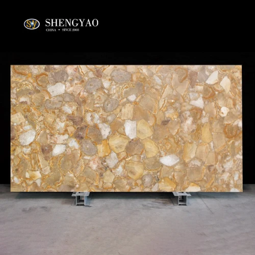 Chrysanthemum Fossil Semi Precious Stone Slab