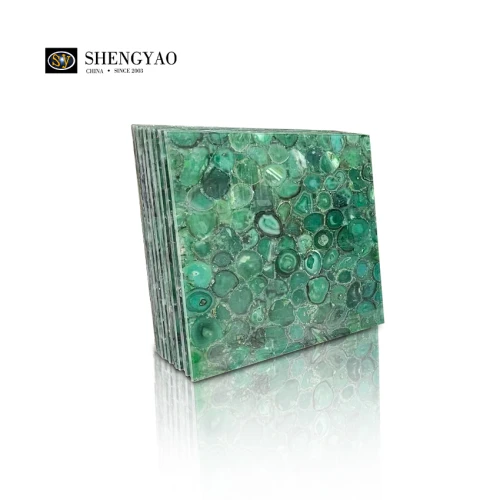 Dalle de pierre précieuse de tuile d'agate verte 1000X1000mm