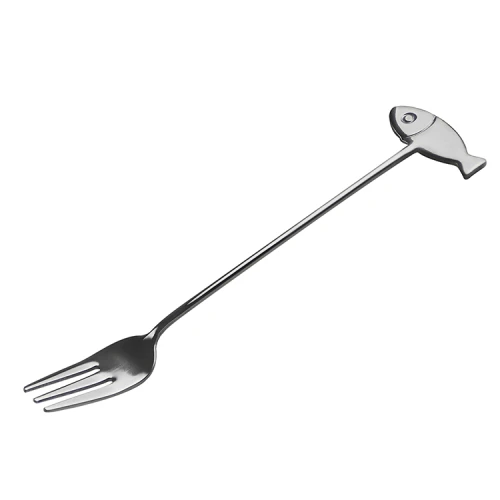 China Wholesale Stainless Steel Fish Shape Cake Fruit Dessert Fork For Travel Camping manufacturer