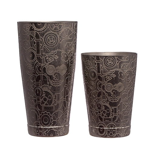 China Home Bar Stainless Steel Cocktail Shaker Metal Martini Shaker Etching manufacturer