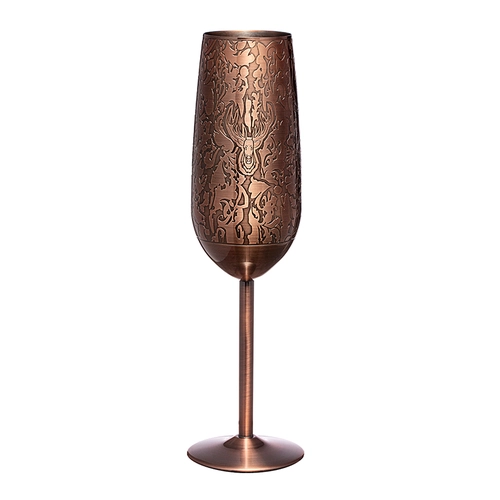 Chine Verres à Champagne incassables en acier inoxydable, tasse à vin de style baroque en cuivre de 200ml fabricant