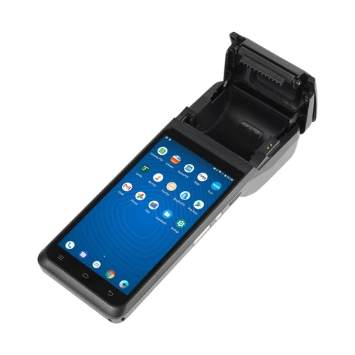 (POS-T2)零售 NFC Android 热敏收据和标签打印机双屏 pos 终端指纹 pos 机