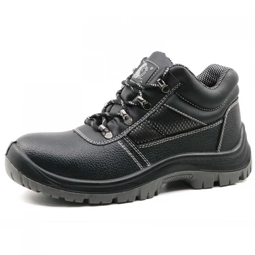 black steel toe cap mining safety shoes for work