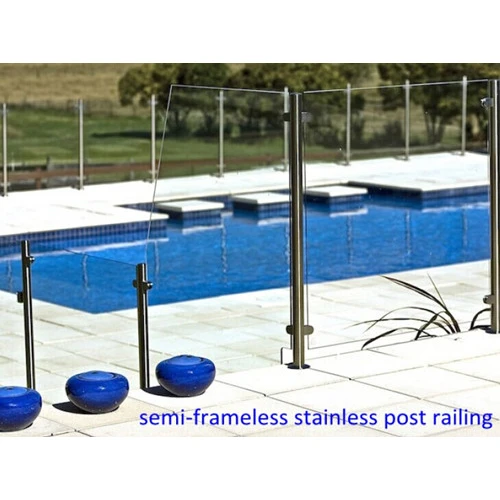 Shenzhen Launch stainless steel 316 semi frameless glass pool fencing post