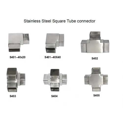 Stainless steel square tube connector joiners for 40x40mm, 1.5mm thick tube