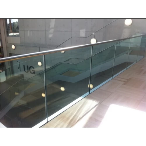 frameless glass fencing stainless steel slotted tube handrail