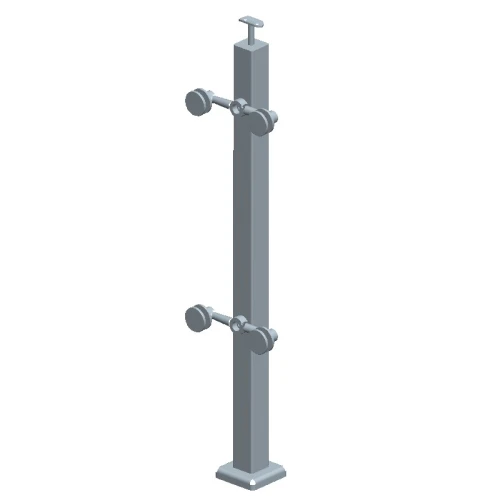 stainless steel railing post with glass standoff attachment