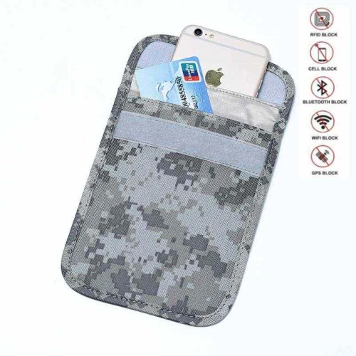 Camo Pattern RFID Blocking Car Key Bag RFID Signal Blocking Bag