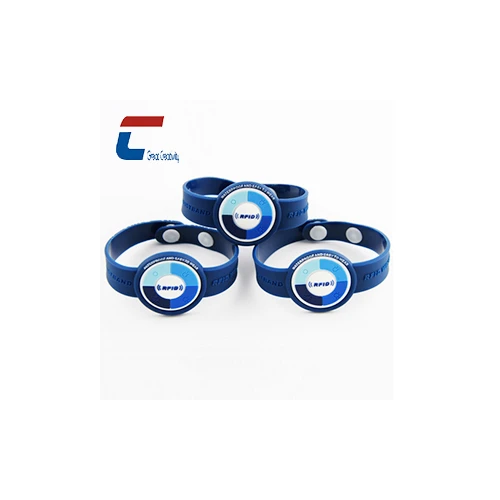 قابل للتعديل معصمه سيليكون RFID مع زر المفاجئة