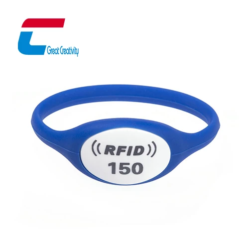 Tête ovale bicolore fermée bracelet RFID en silicone