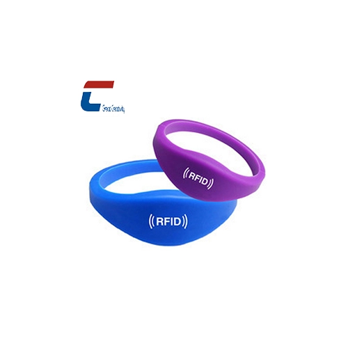 闭合扁圆形硅胶rfid腕带定制批发商