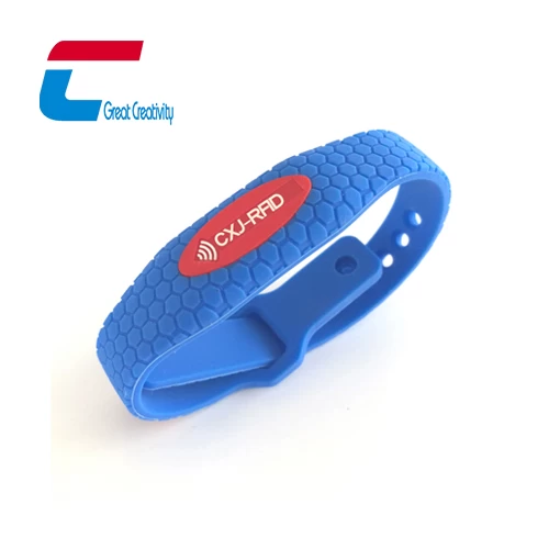 Custom Adjustable Hf Mhz Rfid Silicone Wristband