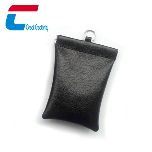PU 皮革汽车钥匙扣 RFID 拦截器防护罩